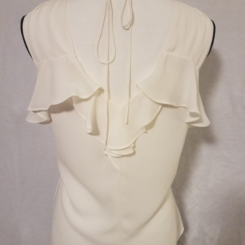 Express White Ruffle Tank Top - Picture 2 of 8